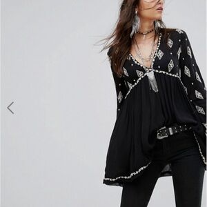 Free People Embroidered Top